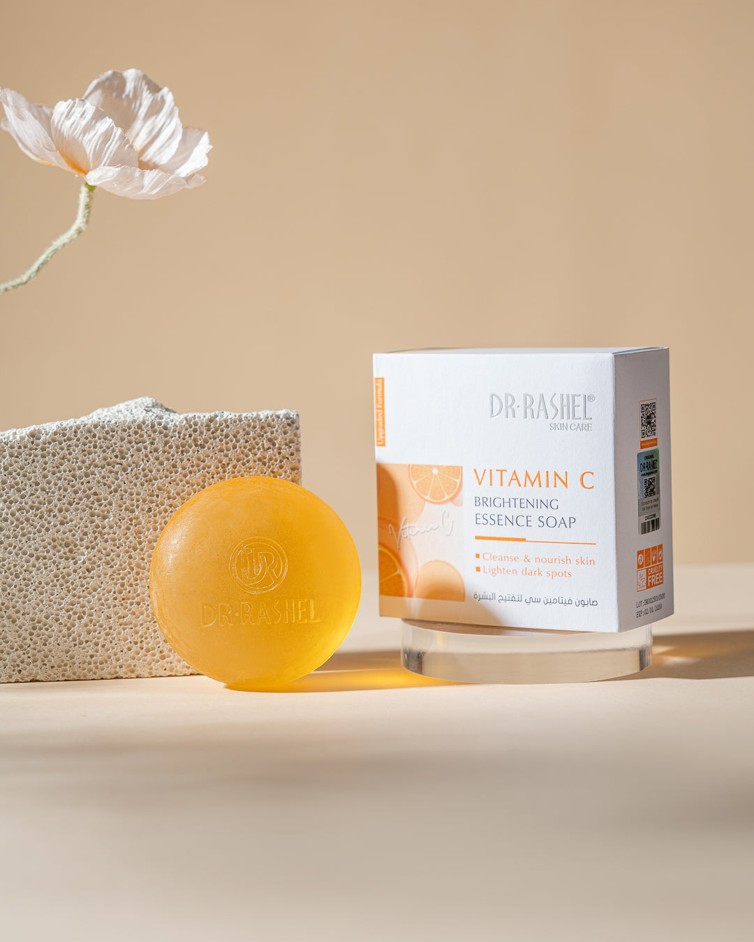 Dr Rashel VC Vitamin C Brightening Essence Soap – Deep Cleansing, Whitening & Glowing Skin Formula (100g)