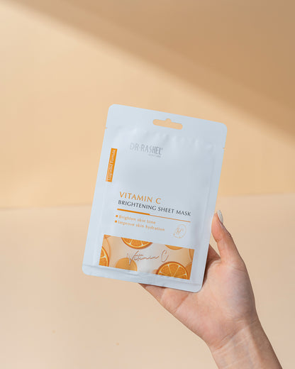 Dr Rashel VC Vitamin C Brightening Sheet Mask – Instant Glow, Hydration & Skin Tone Correction Facial Treatment