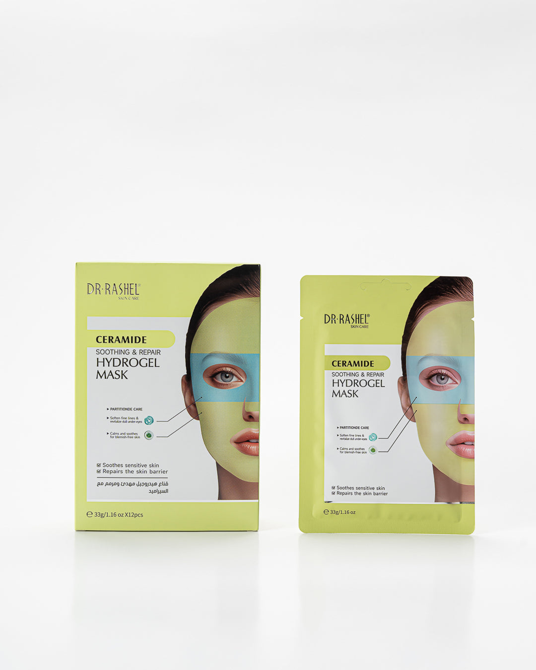 DR RASHEL Ceramide Soothing & Repair Hydrogel Mask – Skin Barrier Strengthening, Deep Hydration (Pack of 12)