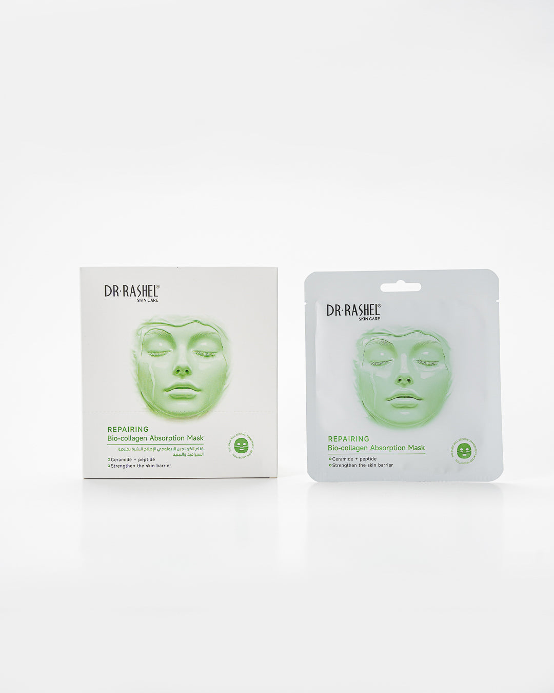 DR RASHEL Repairing Bio-Collagen Absorption Mask (Pack of 12) – Ceramide + Peptide Skin Barrier Strengthening