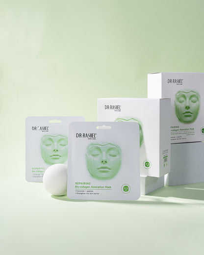 DR RASHEL Repairing Bio-Collagen Absorption Mask (Pack of 12) – Ceramide + Peptide Skin Barrier Strengthening