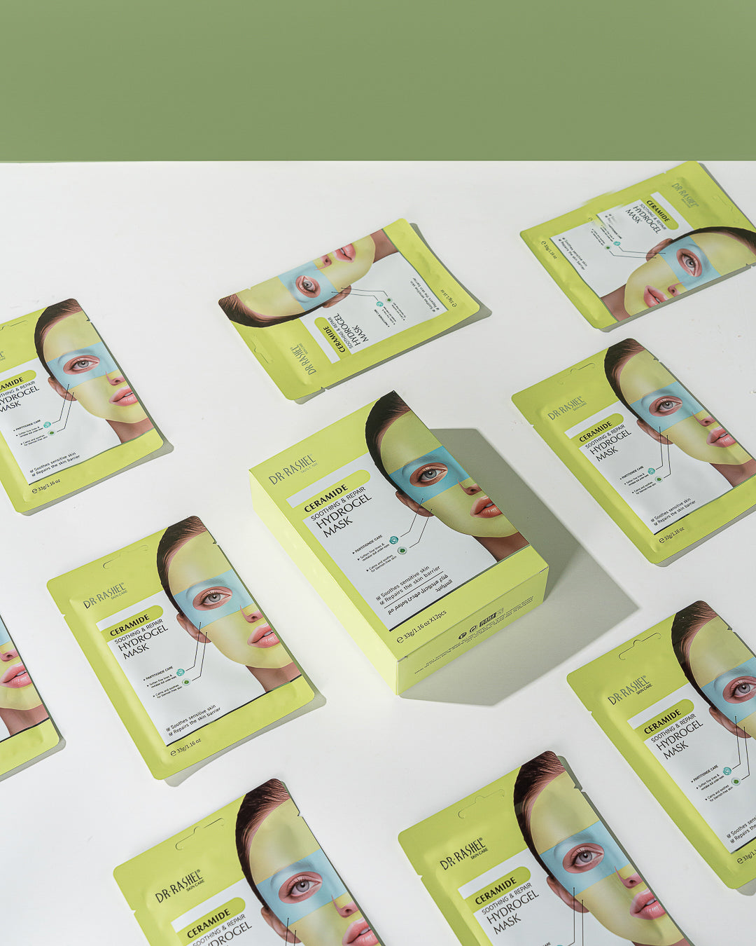 DR RASHEL Ceramide Soothing & Repair Hydrogel Mask – Skin Barrier Strengthening, Deep Hydration (Pack of 12)