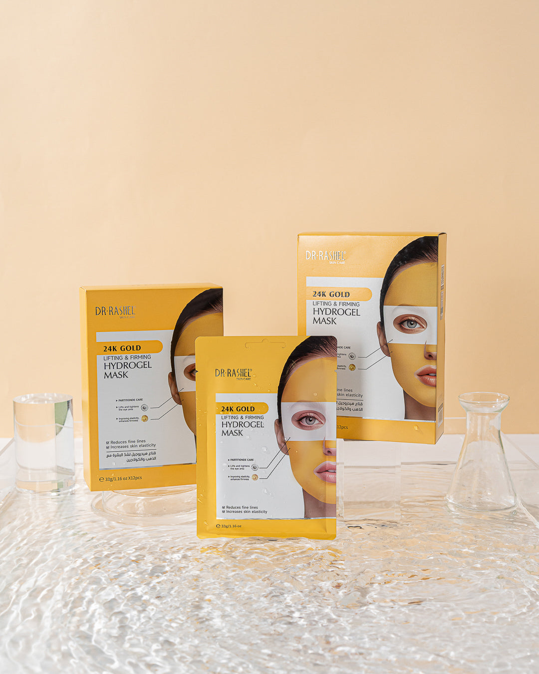 DR RASHEL 24K Gold Lifting & Firming Hydrogel Mask – Anti-Aging, Skin Tightening (Pack of 12)