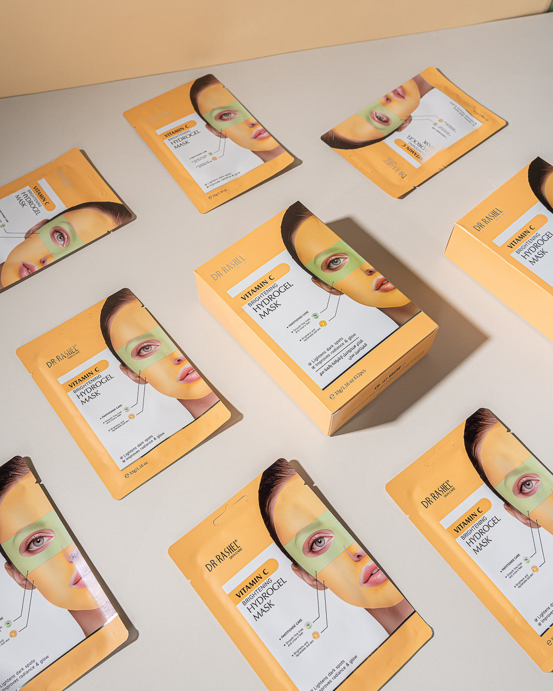 Vitamin C Brightening Hydrogel Face Mask Pack of 12 – 33G