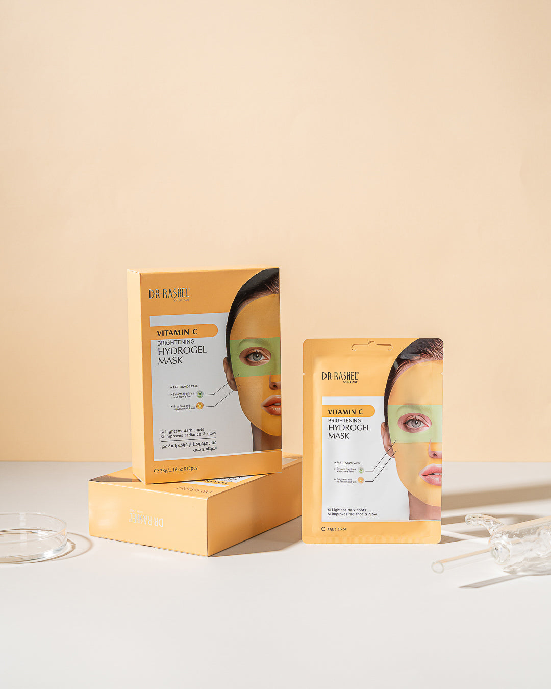 Vitamin C Brightening Hydrogel Face Mask Pack of 12 – 33G
