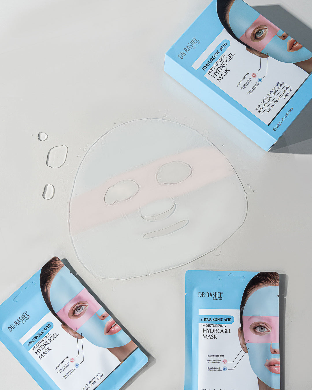 Hyaluronic Acid Moisturizing Hydrogel Mask Pack of 12 – 33G
