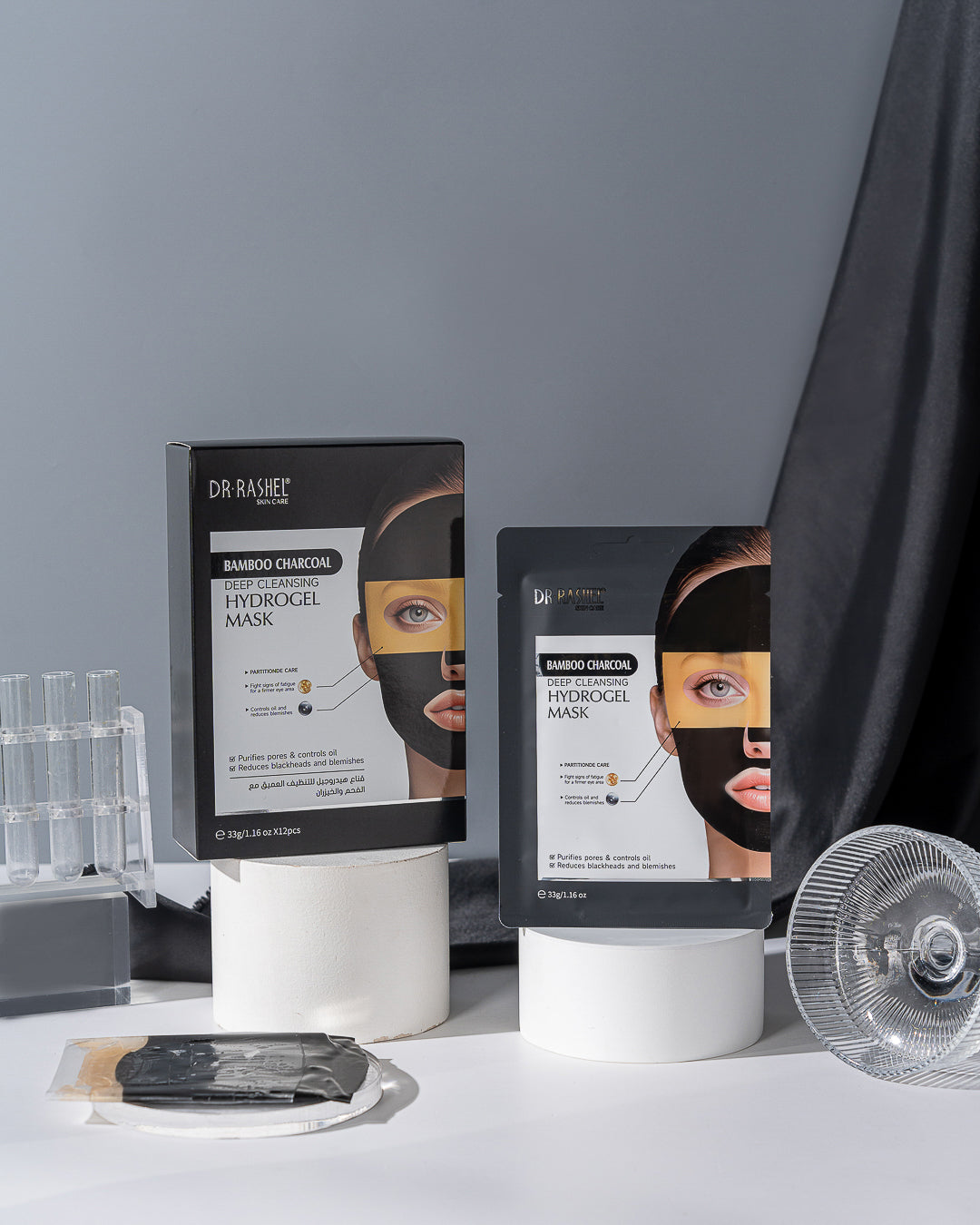 Bamboo Charcoal Deep Cleansing Hydrogel Mask Pack of 12 – 33G