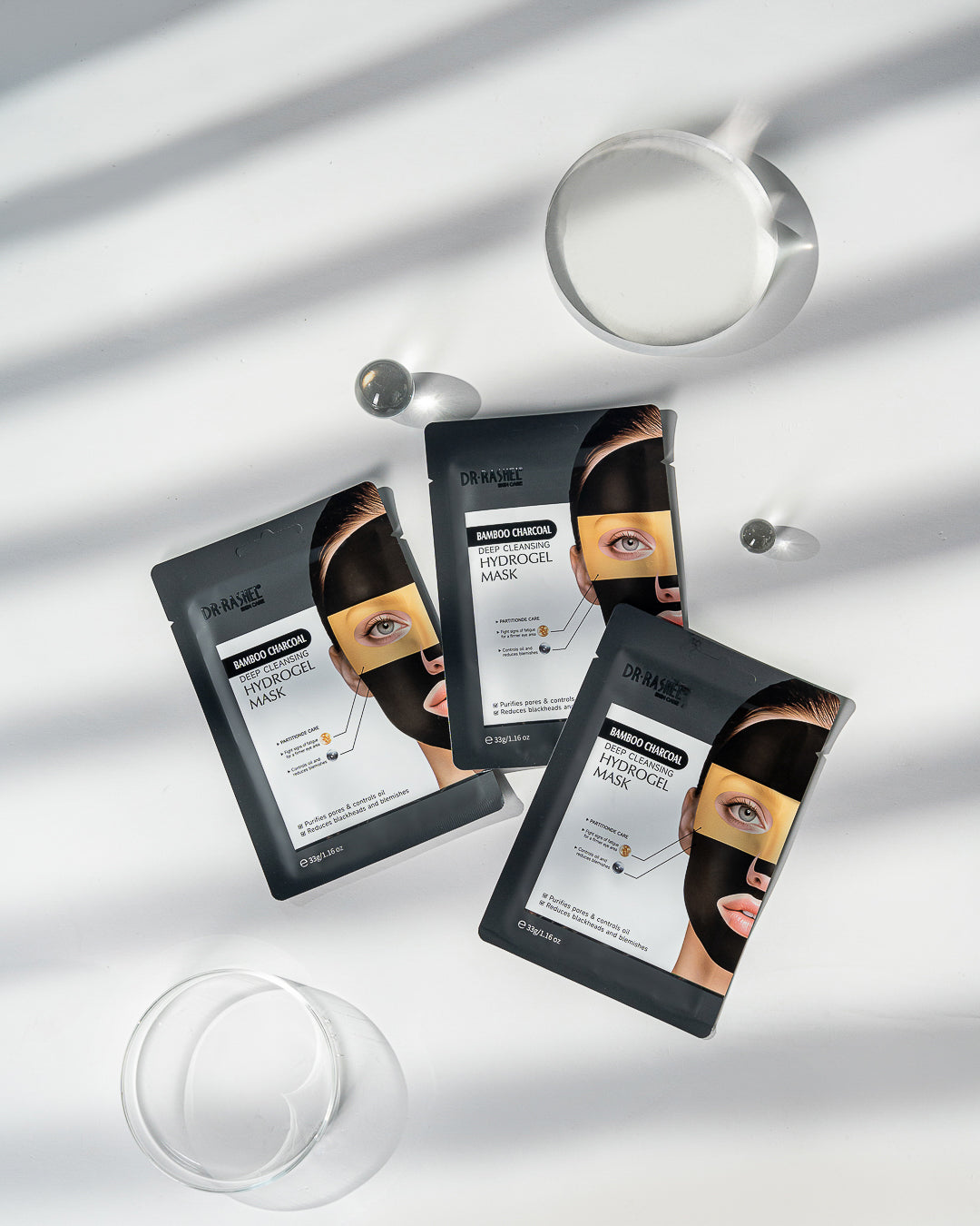 Bamboo Charcoal Deep Cleansing Hydrogel Mask Pack of 12 – 33G