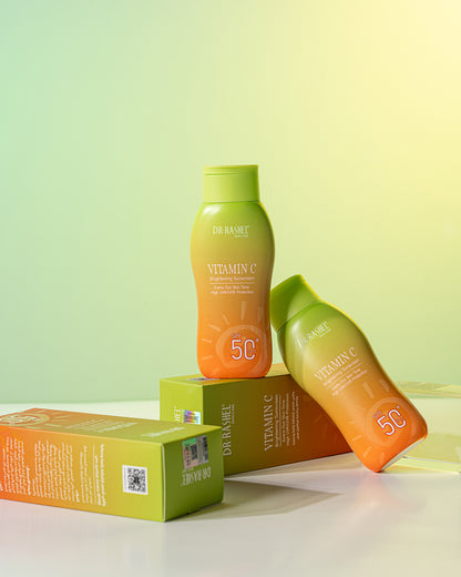 DR RASHEL Vitamin C Brightening Sunscreen SPF 50+ PA++ – High UVA/UVB Protection, Skin Tone Perfecting & Anti-Dullness Daily Sunblock