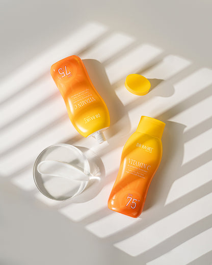 DR RASHEL Vitamin C Brightening Sunscreen SPF 75+ PA+++ – Ultra High UVA/UVB Protection, Skin Tone Correcting & Glow-Boosting Daily Sunblock