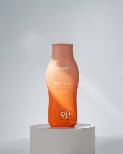 DR RASHEL Vitamin C Brightening Sunscreen SPF 90+ PA++ – High UVA/UVB Protection, Evens Out Skin Tone, Brightening Daily Sunblock