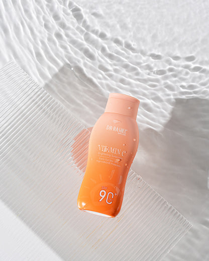 DR RASHEL Vitamin C Brightening Sunscreen SPF 90+ PA++ – High UVA/UVB Protection, Evens Out Skin Tone, Brightening Daily Sunblock