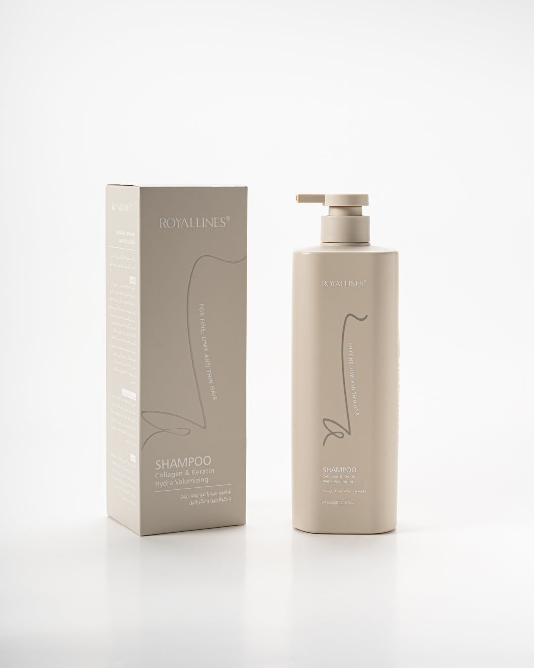 Royallines Hydra Volumizing Shampoo – 800ml | Collagen & Keratin for Fine & Flat Hair