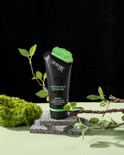 DR RASHEL Medium Hold Styling Gel Unisex – Flexible Control, Coconut Oil Formula, No Buildup, No Stiffness, Lightweight Styling Gel