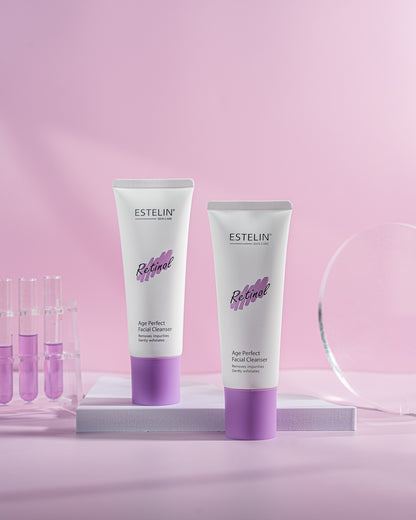 ESTELIN Retinol Age Perfect Facial Cleanser – Anti-Aging Cleanser, Removes Impurities, Gently Exfoliates, Smooths & Firms Skin, Daily Retinol Brightening Face Wash