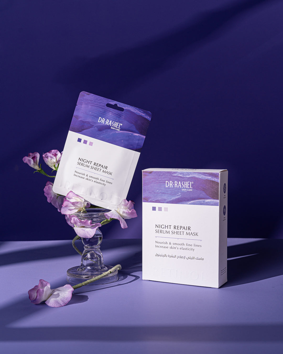 Dr Rashel Night Repair Serum Sheet Mask –  Overnight Recovery Sheet Mask with Niacinamide, Hyaluronic Acid & Botanical Extracts for Intense Hydration & Skin Renewal