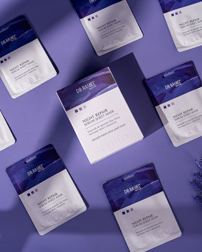 Dr Rashel Night Repair Serum Sheet Mask –  Overnight Recovery Sheet Mask with Niacinamide, Hyaluronic Acid & Botanical Extracts for Intense Hydration & Skin Renewal