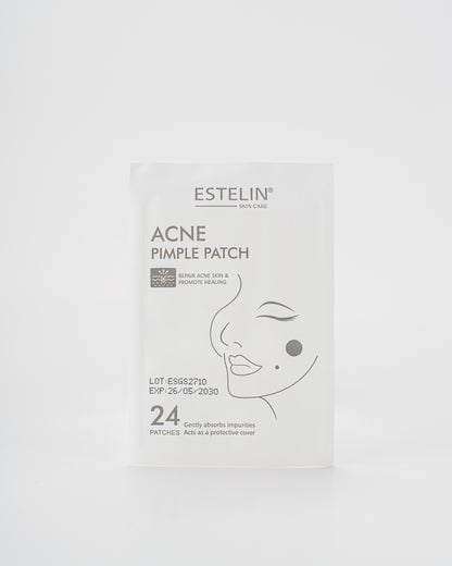 Estelin Acne Pimple Patch packaging with 24 patches