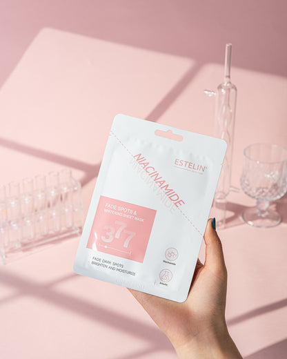 Estelin 377 Niacinamide Fade Spots & Whitening Sheet Mask – 25G