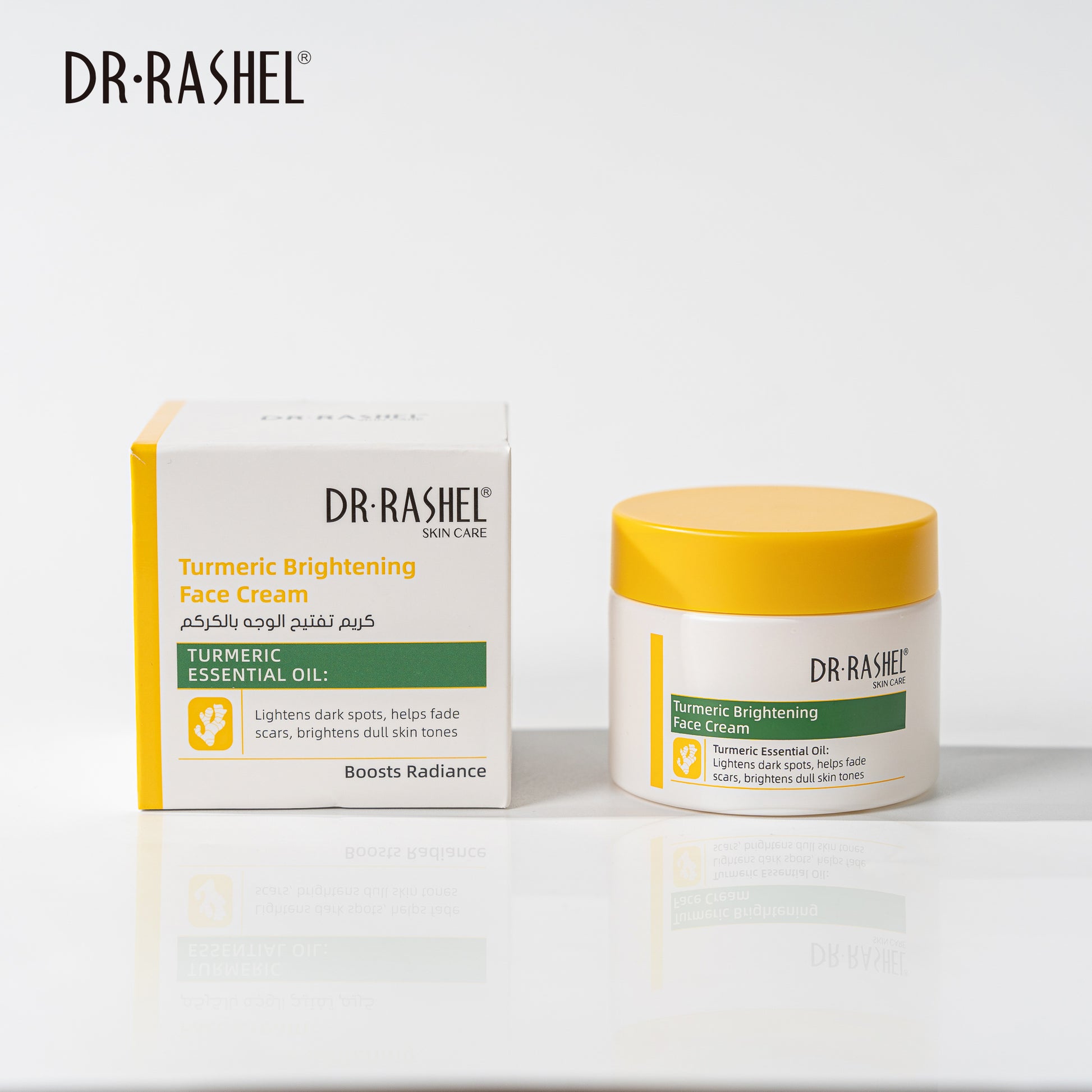 Dr Rashel Turmeric Face Cream – Dark Spot Corrector & Skin Brightening Moisturizer for Scars and Uneven Tone