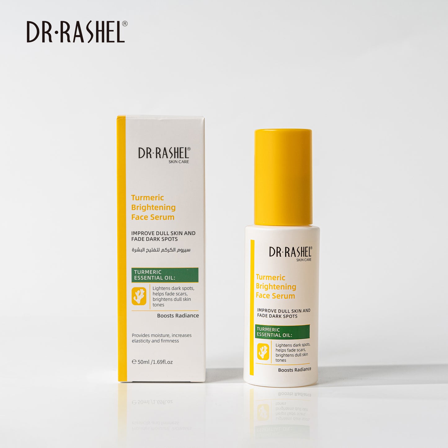 Dr Rashel Turmeric Brightening Face Serum – Fades Dark Spots, Boosts Radiance & Hydration