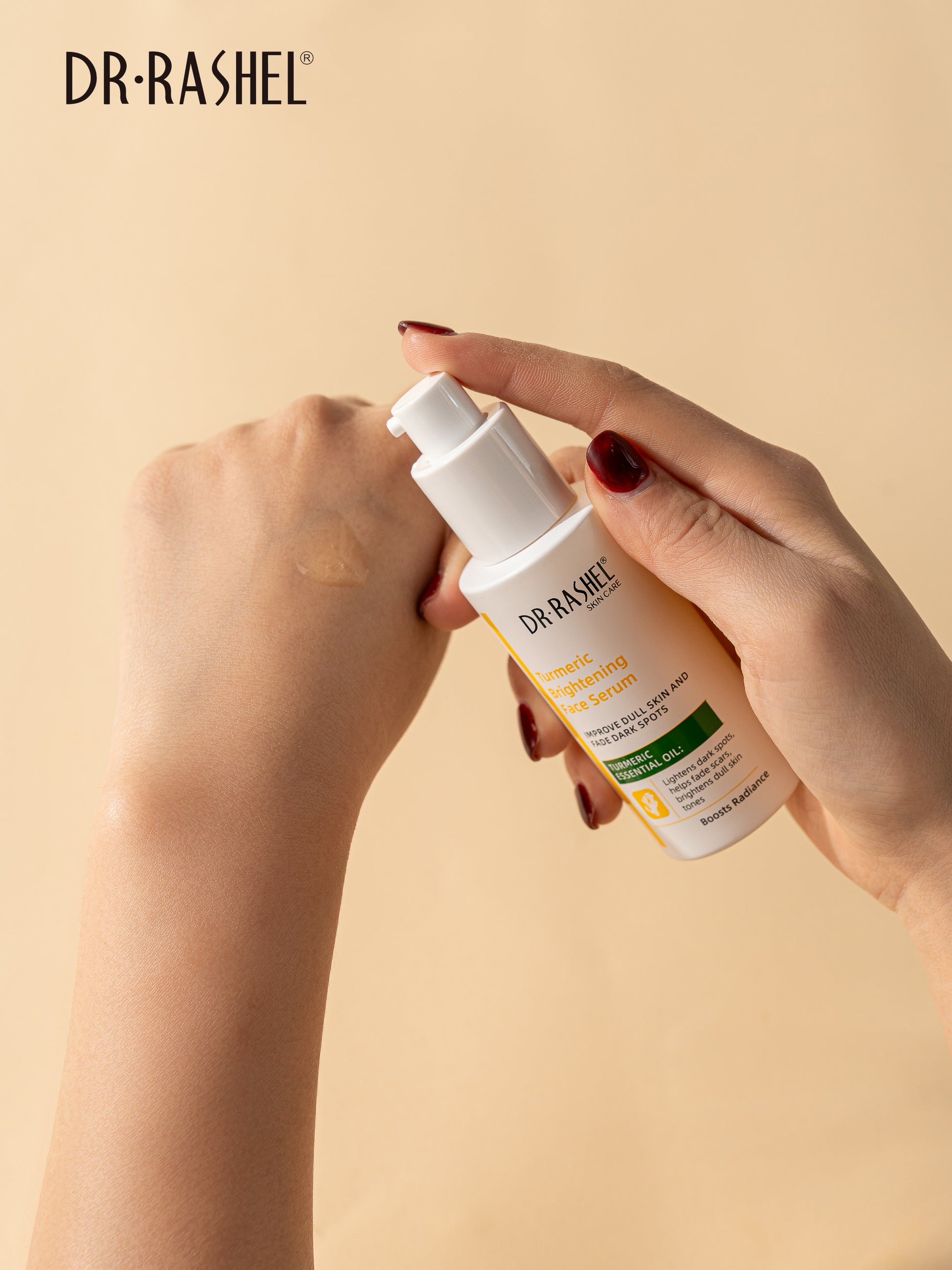 Dr Rashel Turmeric Brightening Face Serum – Fades Dark Spots, Boosts Radiance & Hydration