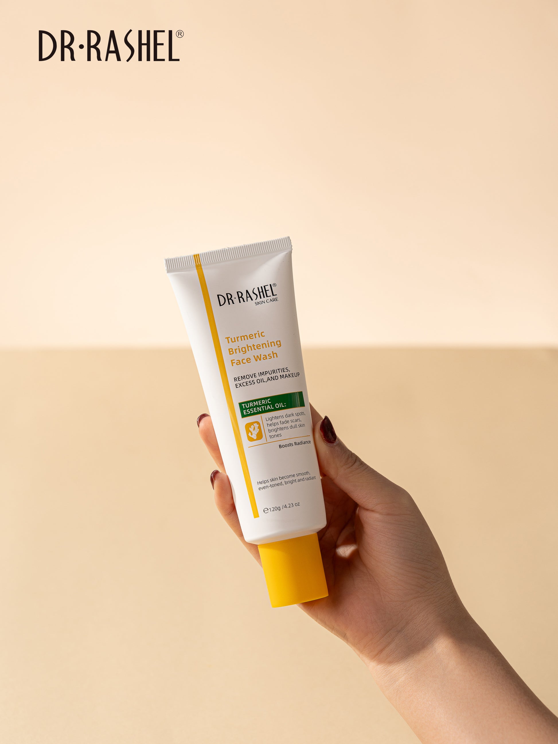 Dr Rashel Turmeric Brightening Face Wash – Deep Cleanse, Oil Control & Glow-Boosting Formula