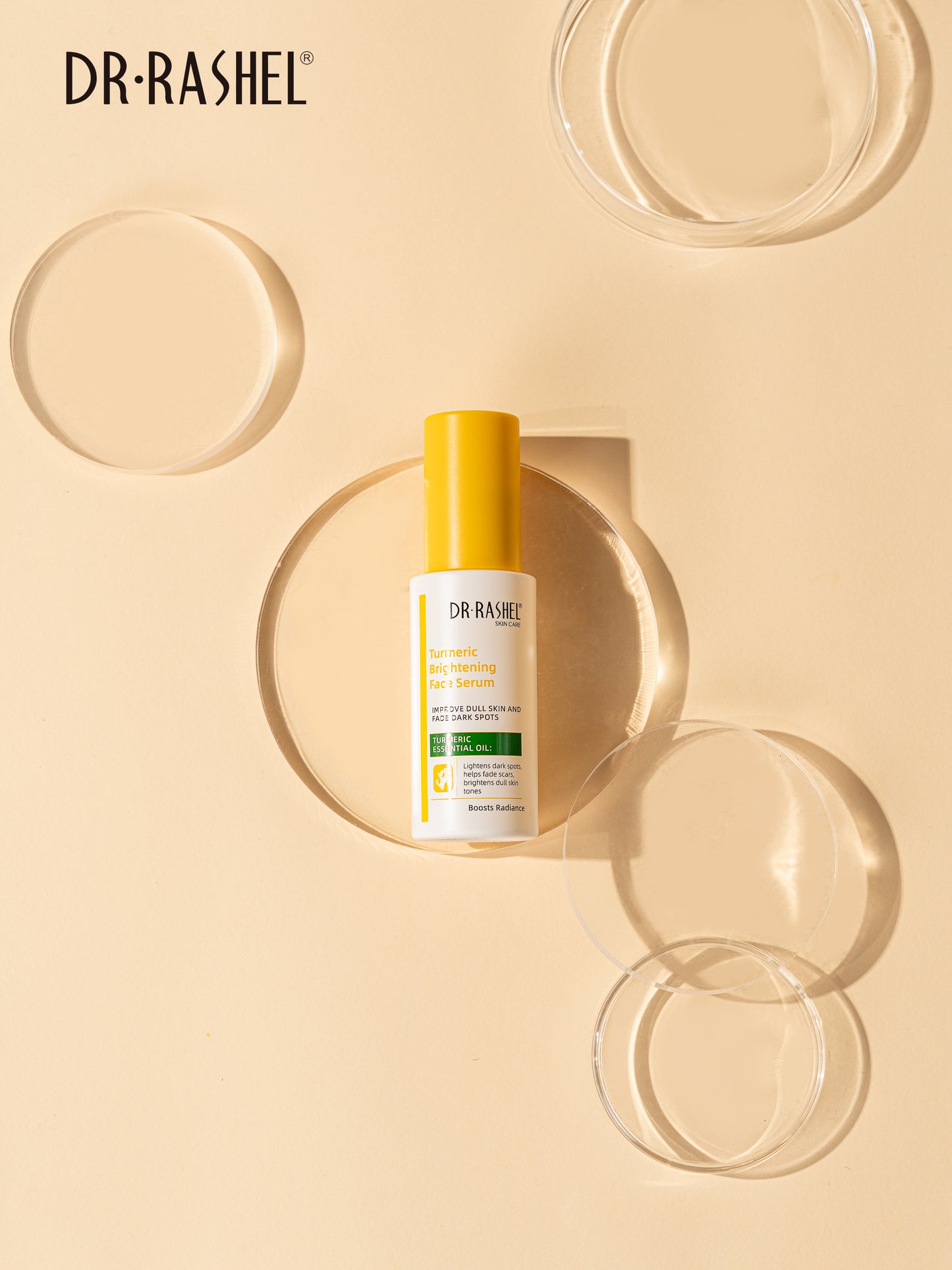 Dr Rashel Turmeric Brightening Face Serum – Fades Dark Spots, Boosts Radiance & Hydration