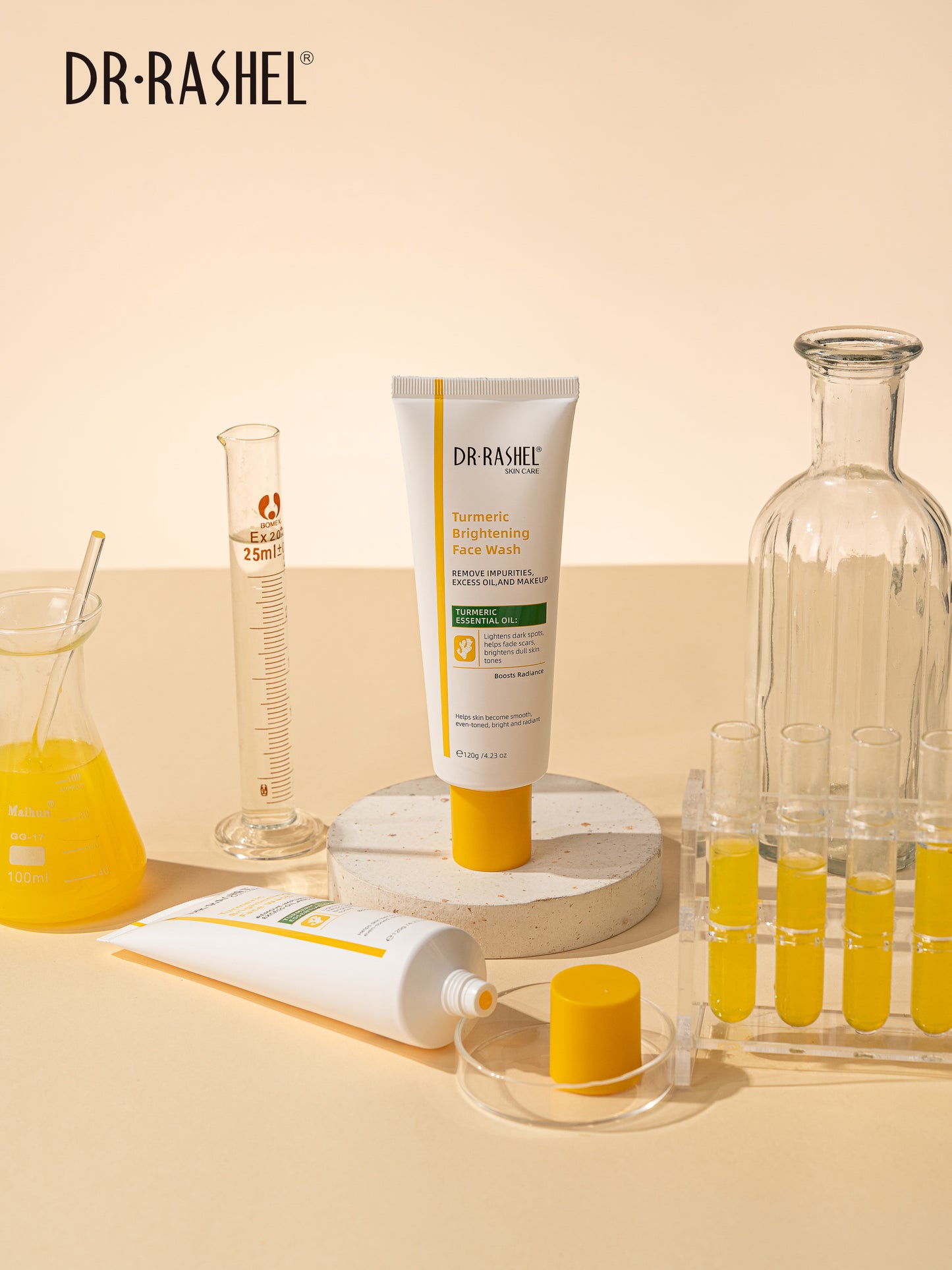 Dr Rashel Turmeric Brightening Face Wash – Deep Cleanse, Oil Control & Glow-Boosting Formula