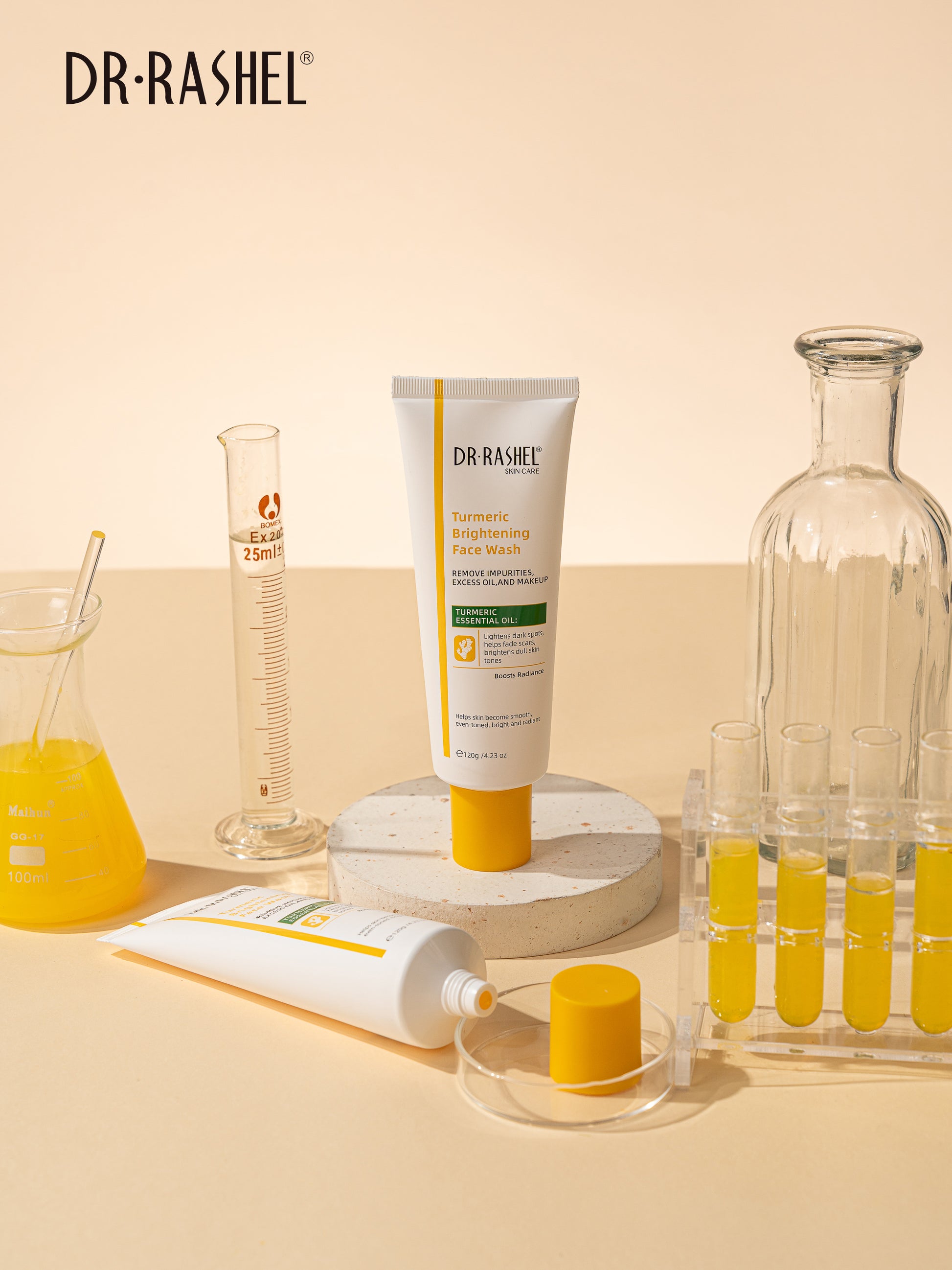 Dr Rashel Turmeric Brightening Face Wash – Deep Cleanse, Oil Control & Glow-Boosting Formula