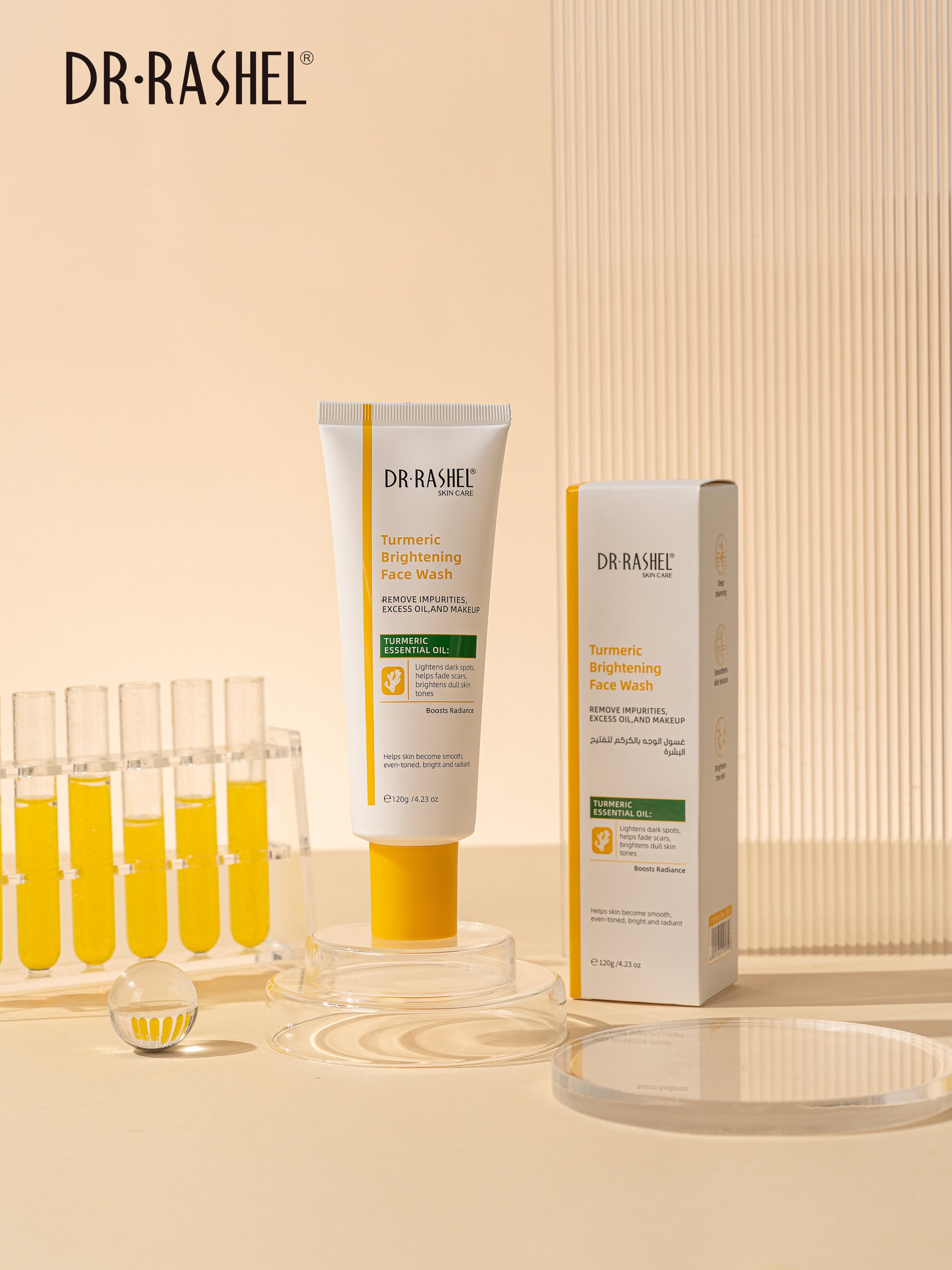 Dr Rashel Turmeric Brightening Face Wash – Deep Cleanse, Oil Control & Glow-Boosting Formula