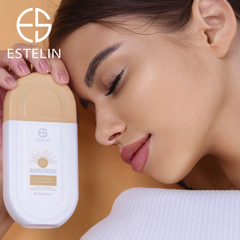 Estelin Sunscreen All-In-One Multi-Defense Tinted SPF 100 PA+++ 100G