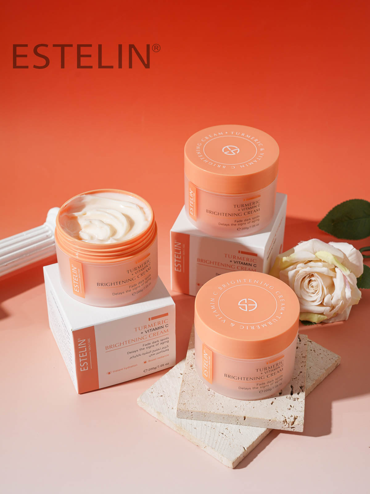 Estelin Turmeric + Vitamin C Brightening Cream – 200g