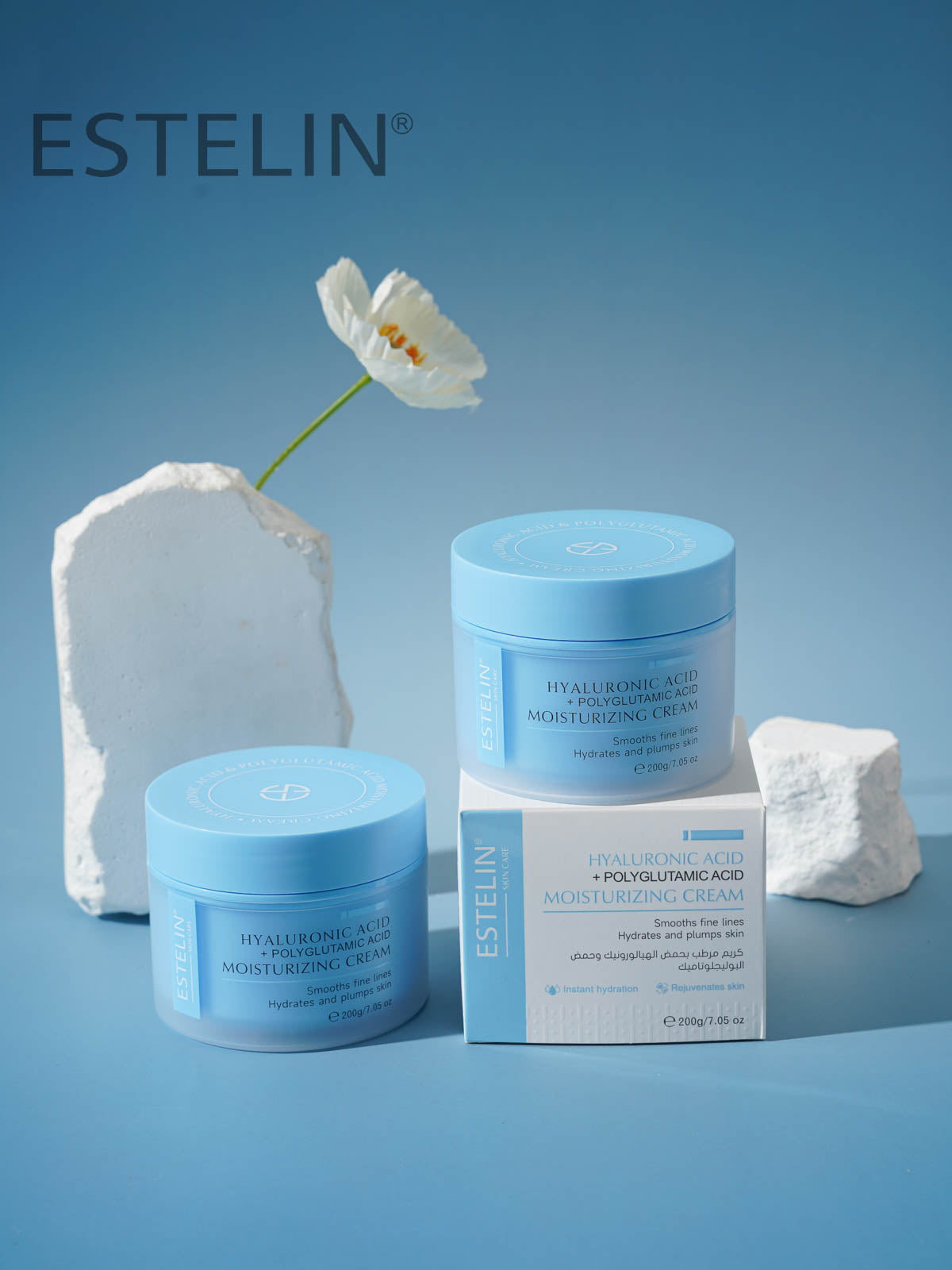 Estelin Hyaluronic Acid + Polyglutamic Acid Moisturizing Cream – 200g