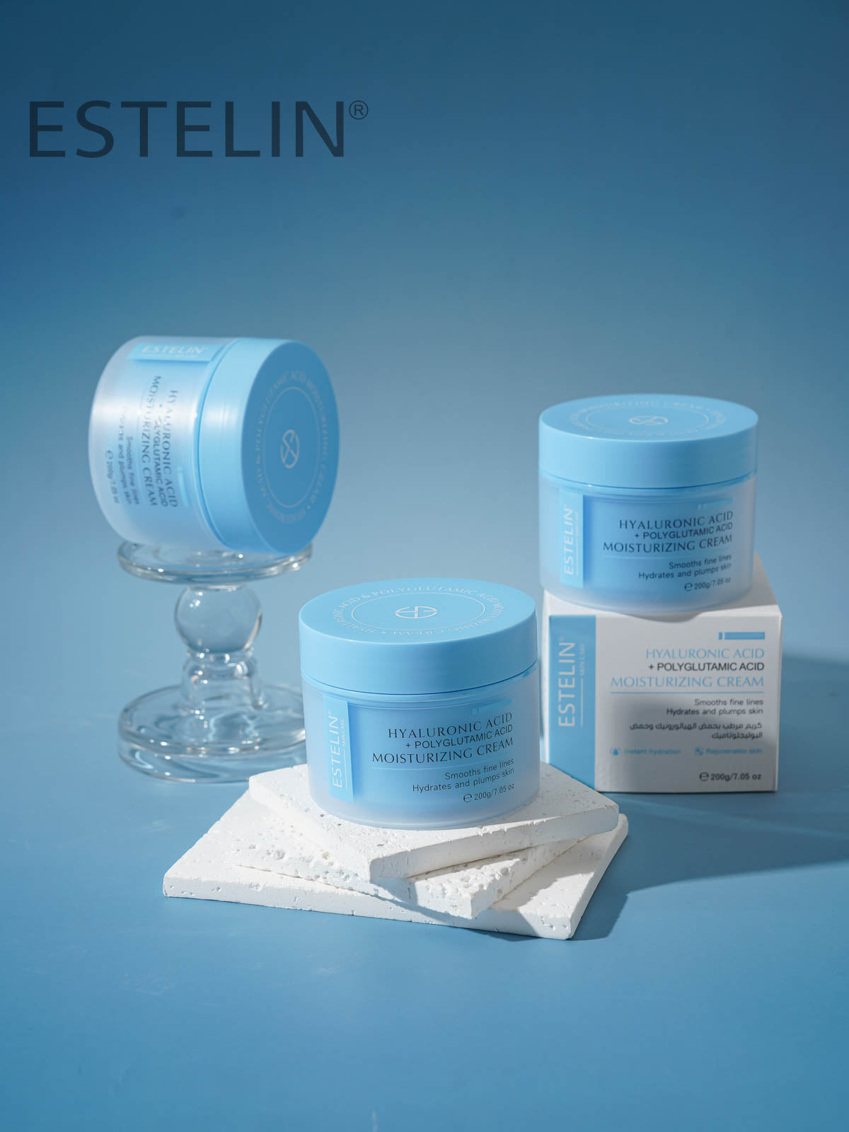 Estelin Hyaluronic Acid + Polyglutamic Acid Moisturizing Cream – 200g