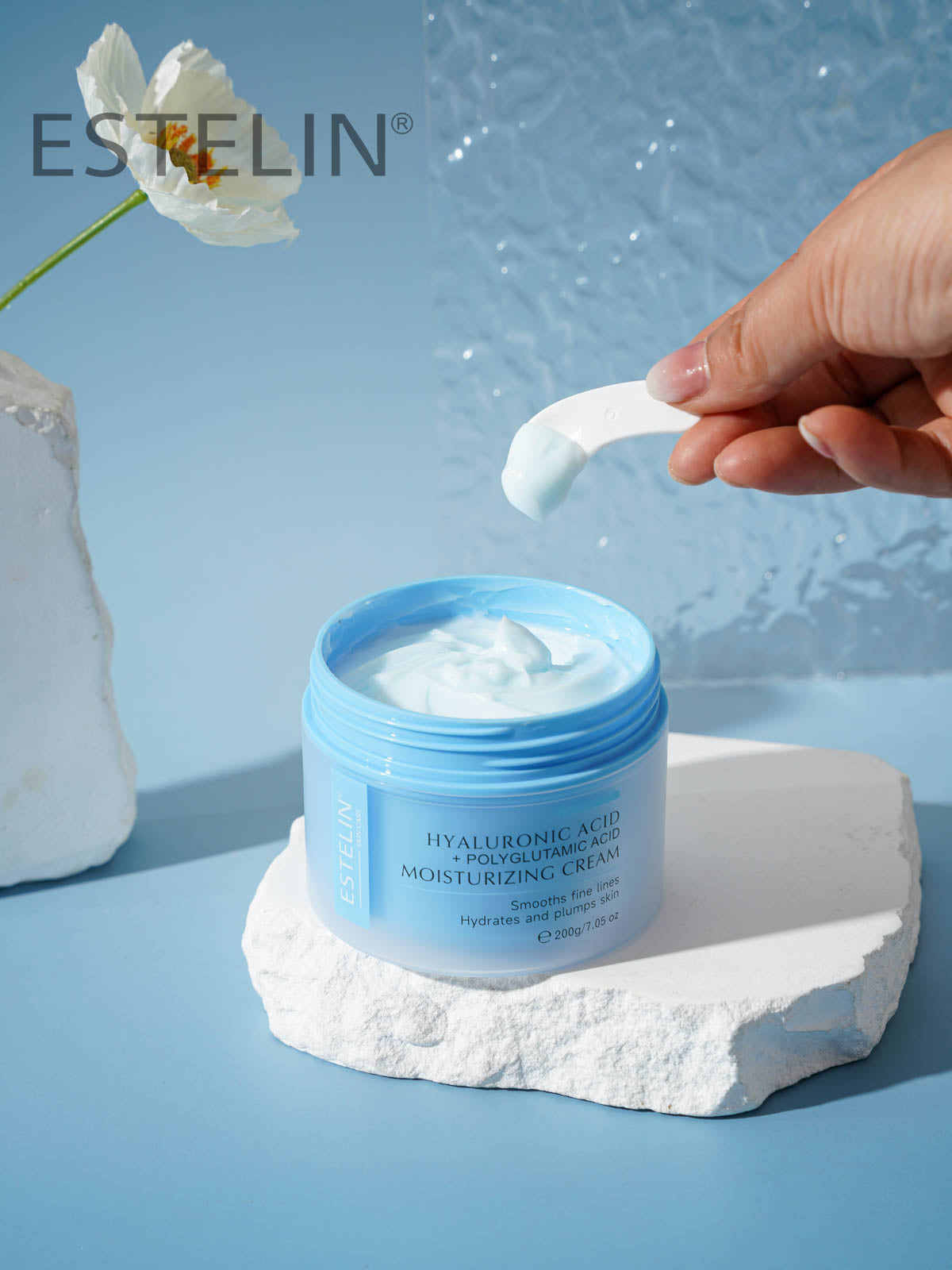 Estelin Hyaluronic Acid + Polyglutamic Acid Moisturizing Cream – 200g
