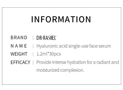 Dr Rashel Hyaluronic Acid Single-Use Face Serum – Deep Hydration & Skin Plumping Mini Ampoule (2ml)