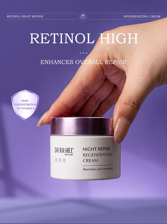 Dr Rashel Retinol Night Repair Regenerating Cream – 50g Advanced Retinol-Powered Night Cream for Wrinkle Repair, Firmness