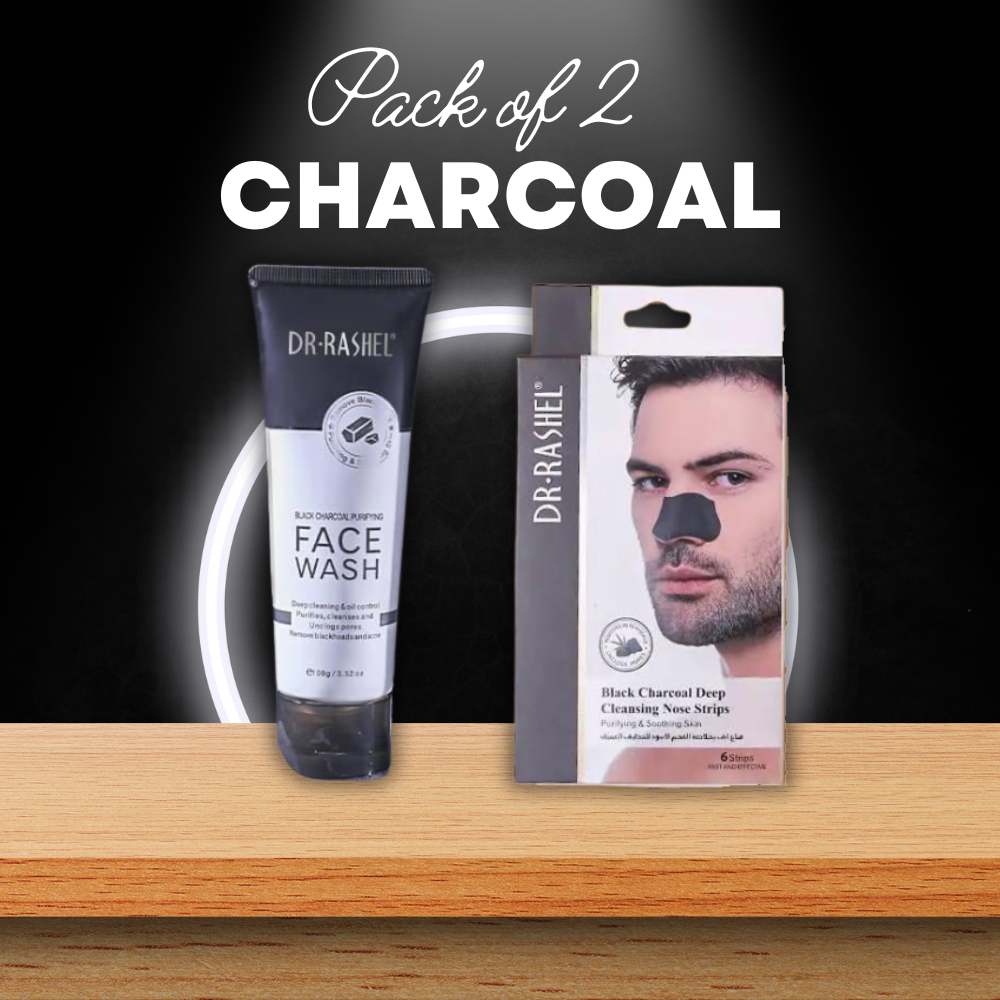   Dr.Rashel Black Charcoal  Nose Strips &  Dr.Rashel Black Charcoal  Face Wash  bundle deal