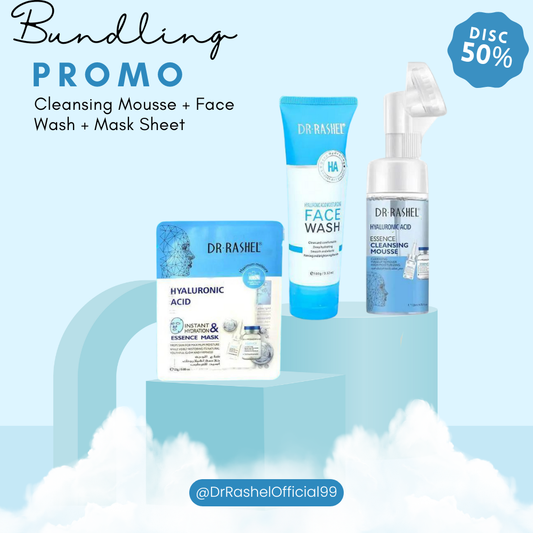   Dr.Rashel  Hyaluronic Acid Face Wash & Essence Mask  & Cleansing Mousse bundle deal