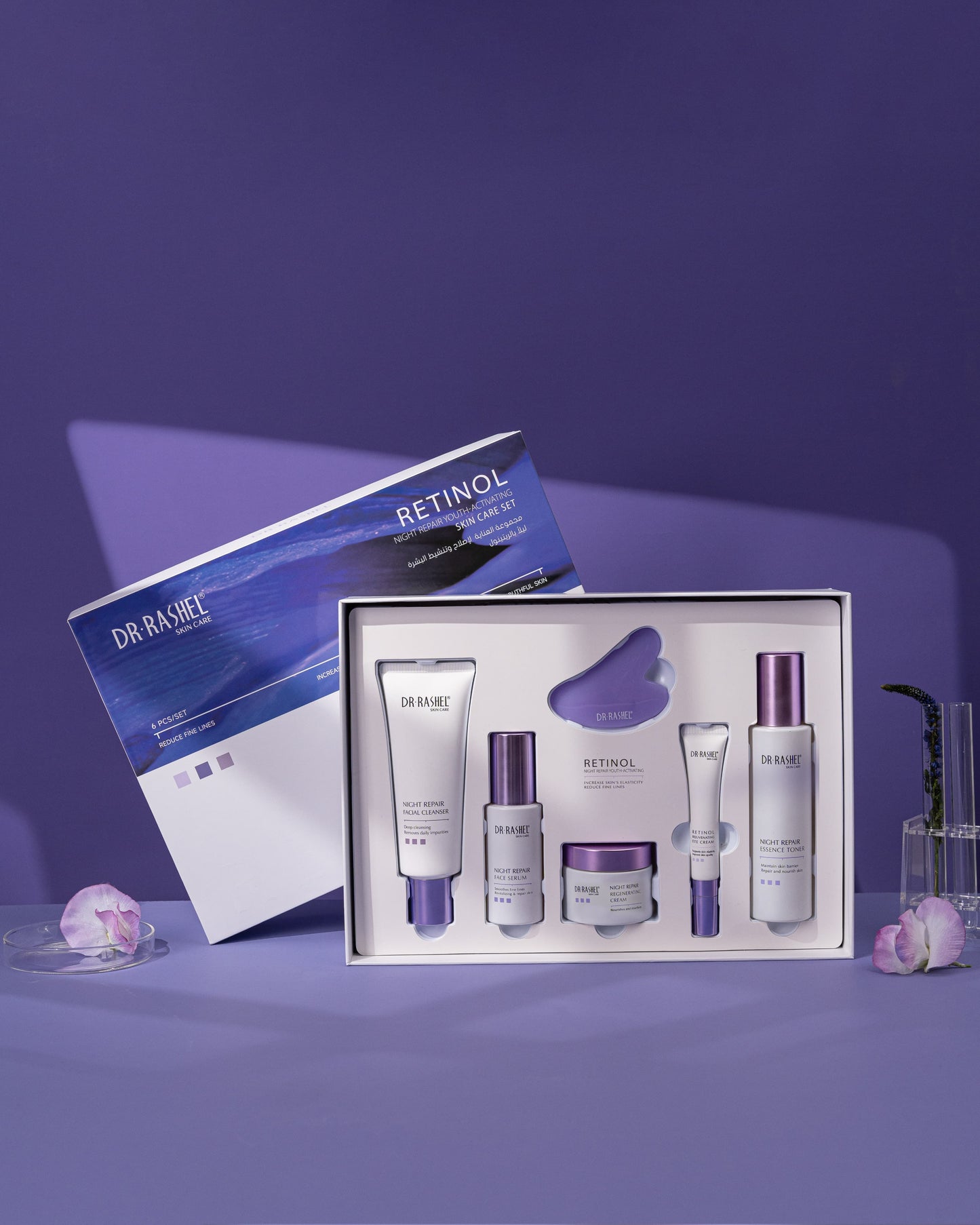 Dr Rashel Night Repair Youth Activating Skin Care Set – 6-in-1 Anti-Aging Routine