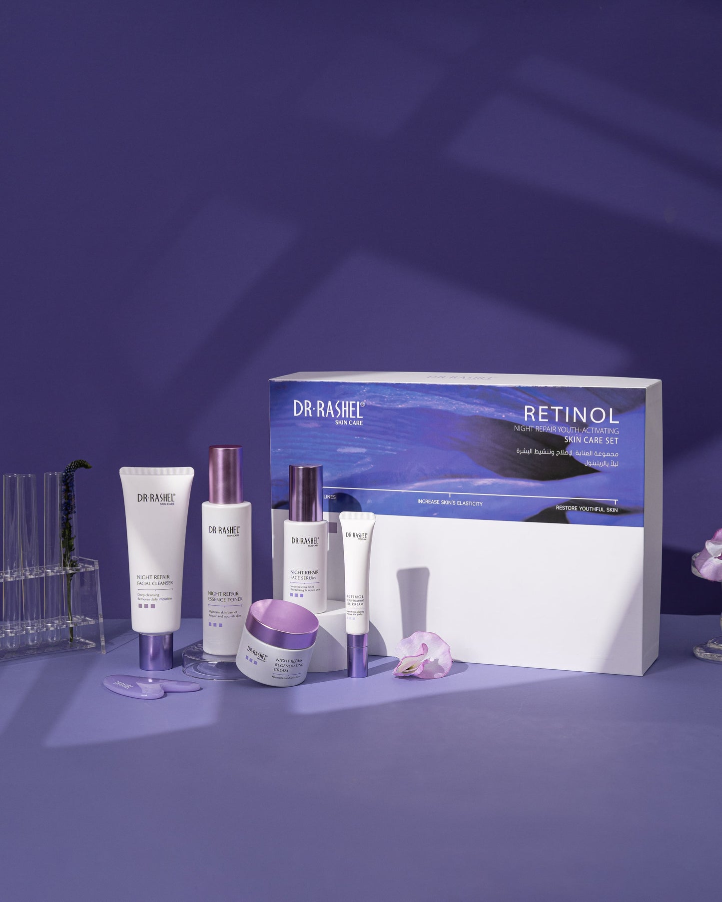 Dr Rashel Retinol Night Repair Youth Activating Skin Care Set – 6-in-1 Anti-Aging Routine