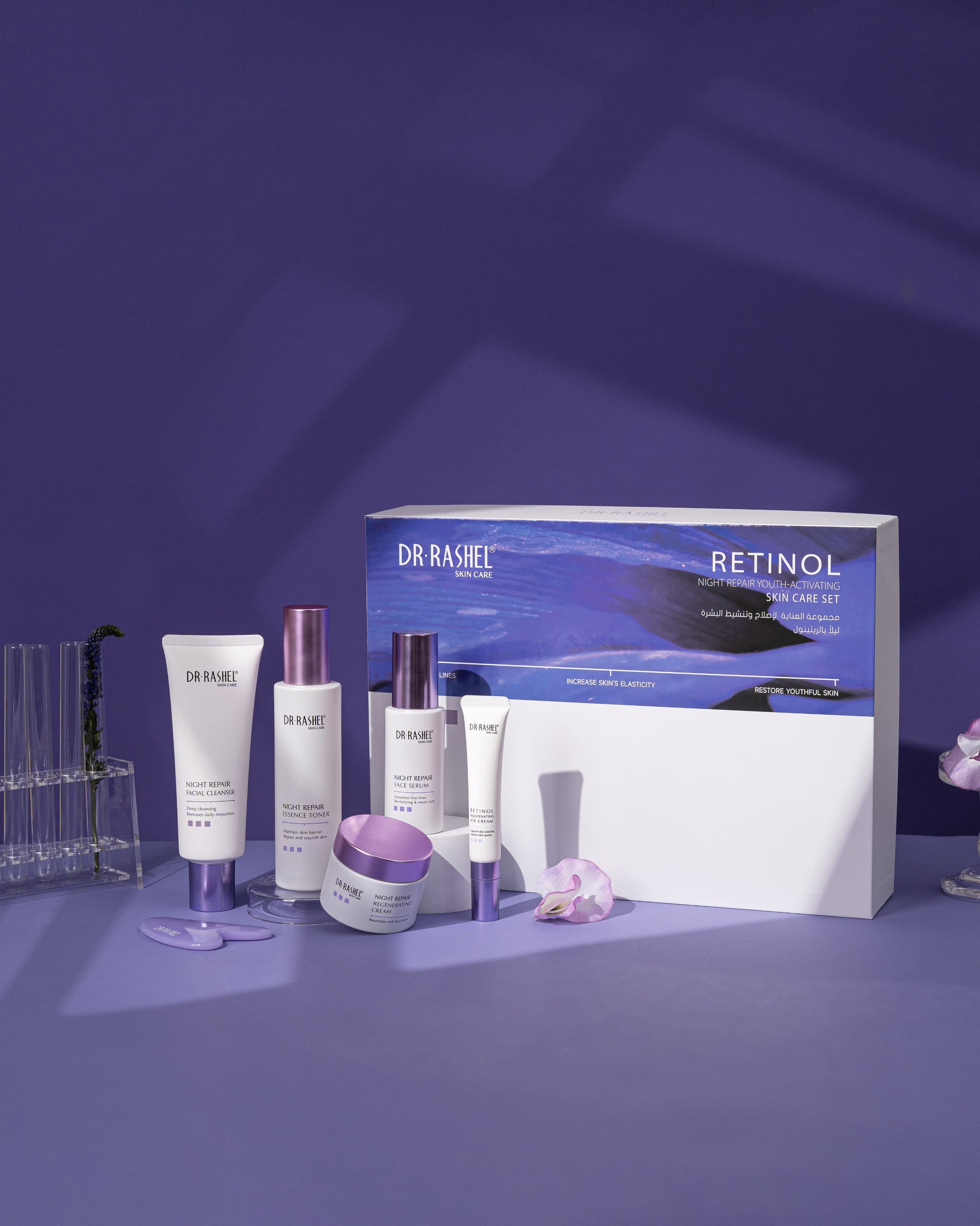 Dr Rashel Retinol Night Repair Youth Activating Skin Care Set – 6-in-1 Anti-Aging Routine