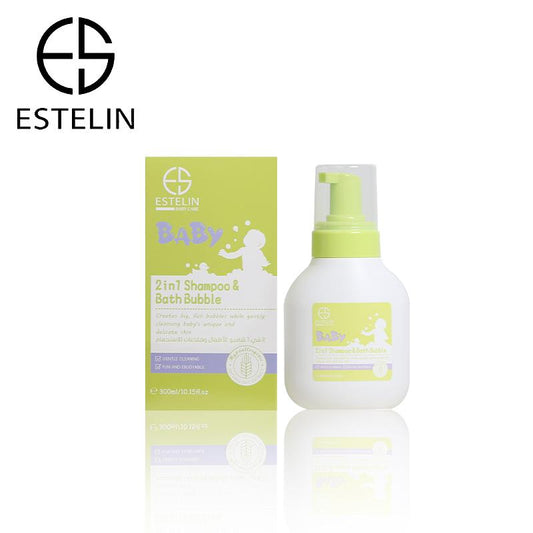   Estelin Baby 2 in 1 Shampoo And Bath Bubble For Gentle Cleaning 300ml