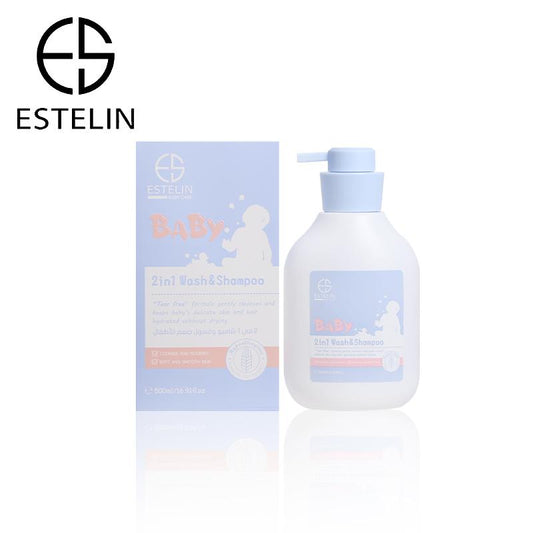   Estelin Baby 2 in 1 Wash And Shampoo for Soft And Smooth Skin 500ml