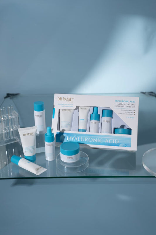 Dr Rashel Hyaluronic Acid Ultra Hydrating Skin Care Travel Set – 5 Pcs | Deep Moisturizing, Plump & Elastic Skin