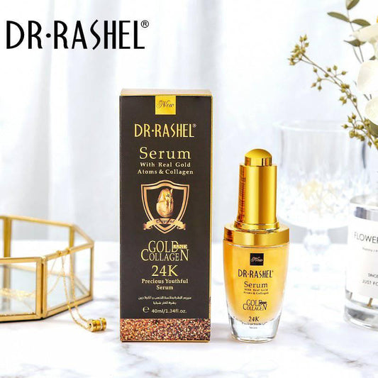   DR.RASHEL 24K Real Gold Atoms Ampoule Collagen Makeup Primer Anti Wrinkle Hyaluronic Acid Face Whitening Serum