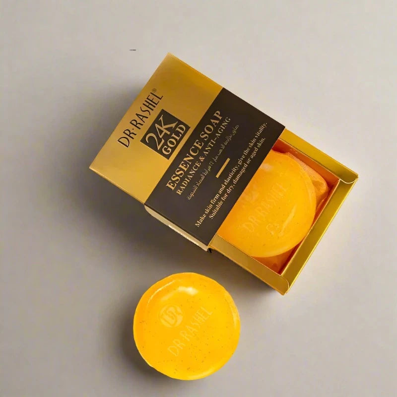 ڈاکٹر راشیل 24K گولڈ ریڈیئنس اور اینٹی ایجنگ ایسنس صابن - 100 گرام