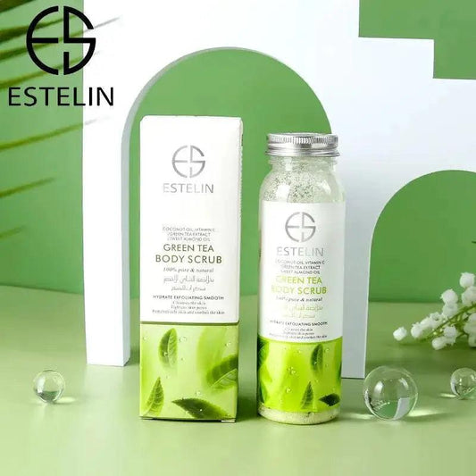   Estelin Bath Salt Soothing Body Scrub Exfoliating -  Green Tea - 200g
