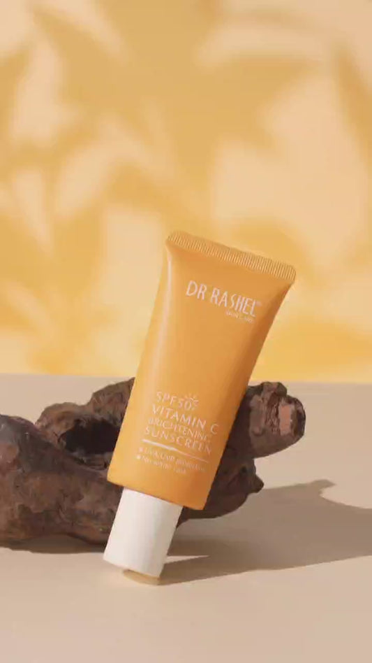 Dr Rashel Vitamin C Brightening Sunscreen SPF 50 – Daily Sun Protection with Glow-Boosting Formula (60g)